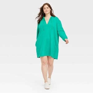 Universal Thread Green Mini Fleece Tunic Dress 1x NWT